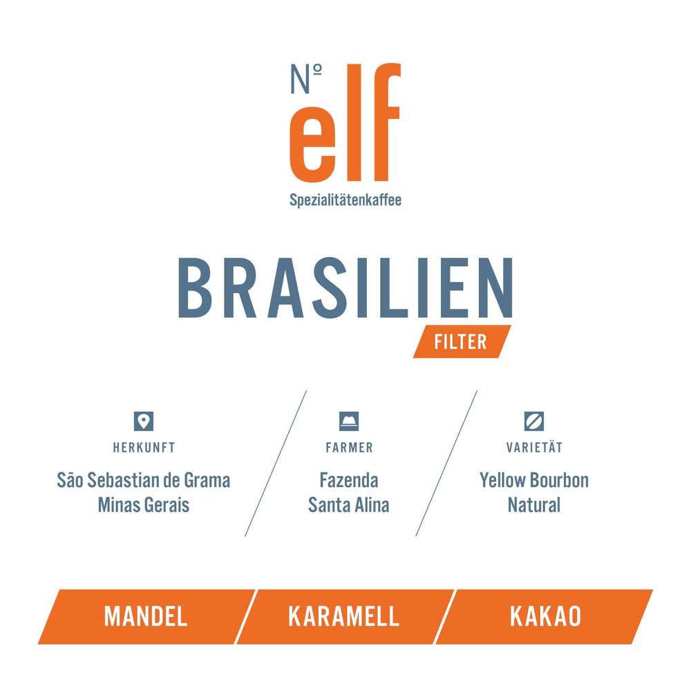 Kaffeebohnen BRASILIEN Santa Alina - No. elf Spezialitätenkaffee