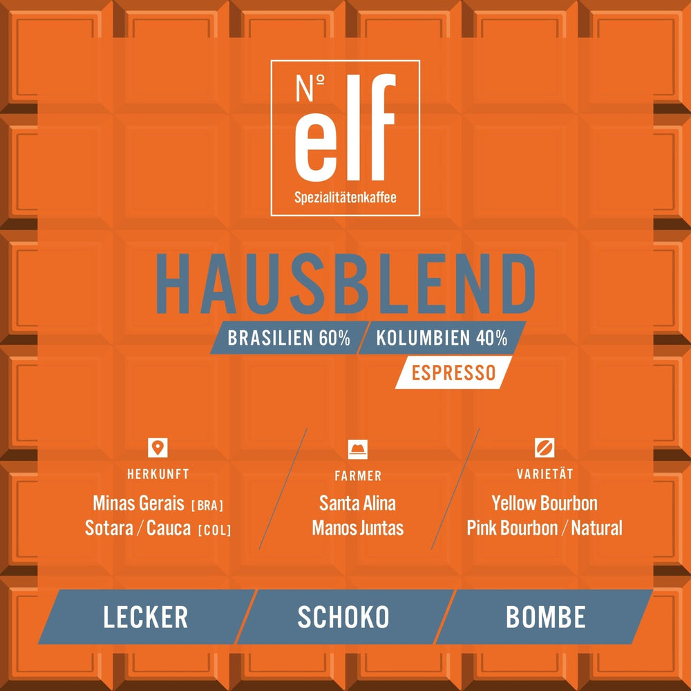 Kaffeebohnen HAUSBLEND Brasilien/Kolumbien - No. elf Spezialitätenkaffee