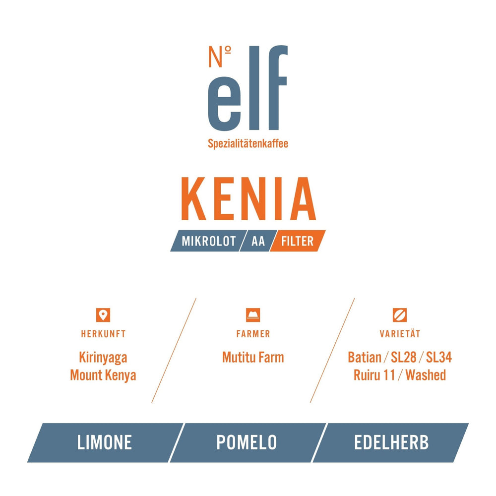 Kaffeebohnen KENIA Mutitu Mikrolot AA - No. elf Spezialitätenkaffee
