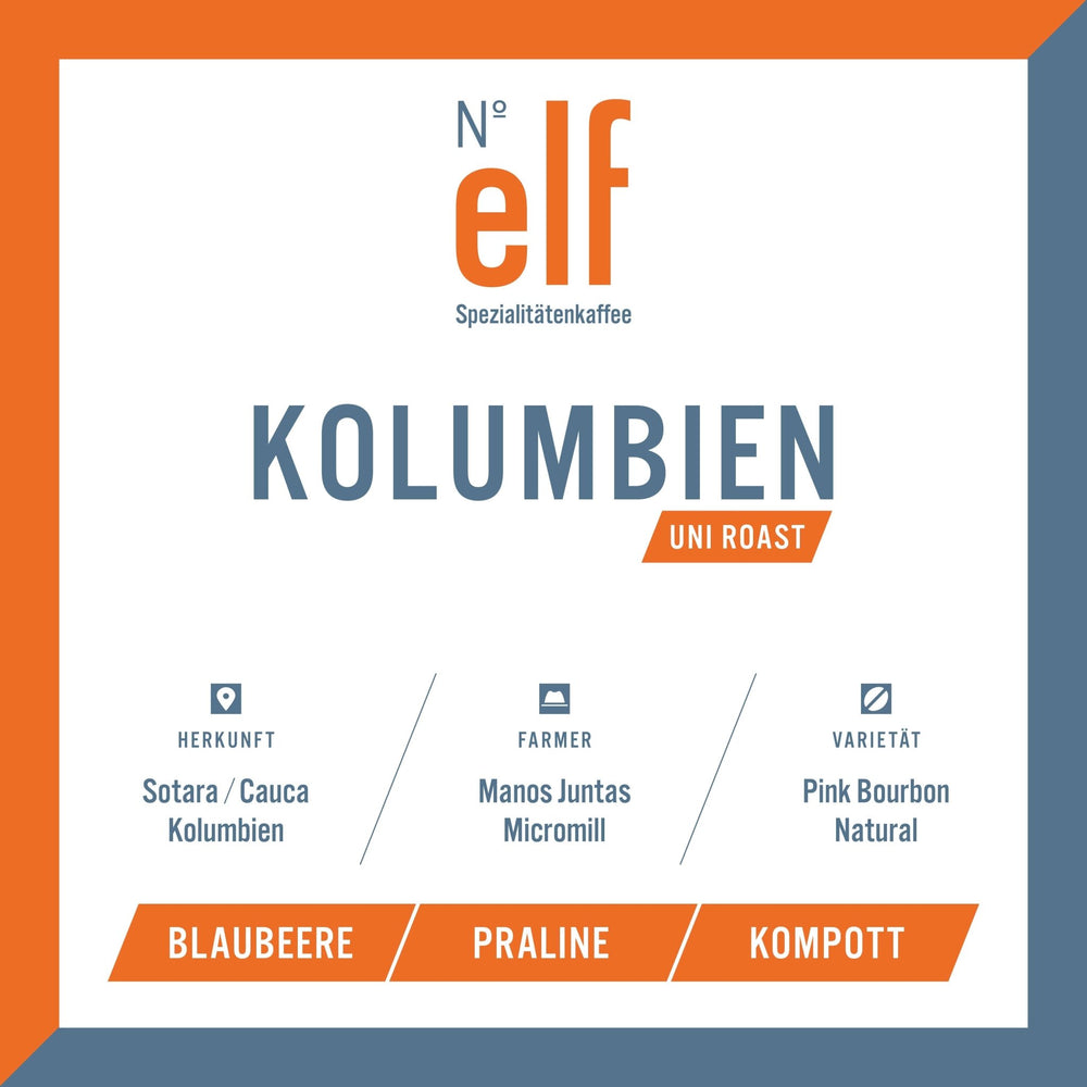 Kaffeebohnen KOLUMBIEN Manos Juntas Micromill - No. elf Spezialitätenkaffee
