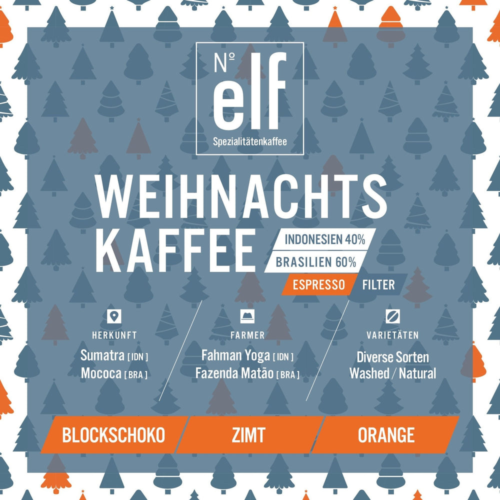 WEIHNACHTSKAFFEE INDONESIEN/BRASILIEN Blend - No. elf Spezialitätenkaffee