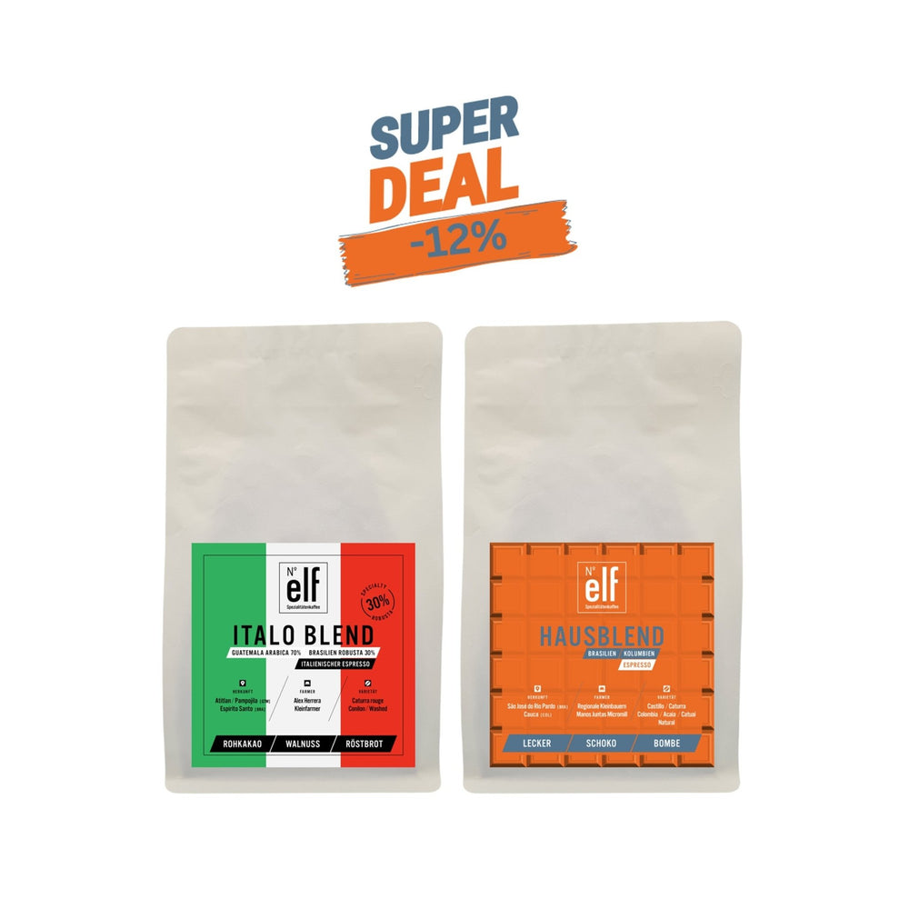 Kaffeebohnen ESPRESSO BLEND Probier - Duo - No. elf Spezialitätenkaffee