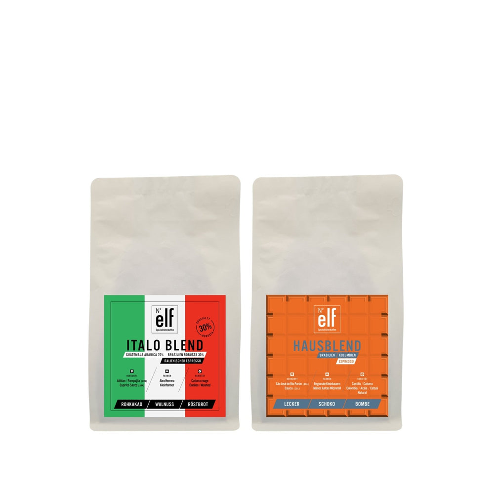 Kaffeebohnen ESPRESSO BLEND Probier - Duo - No. elf Spezialitätenkaffee