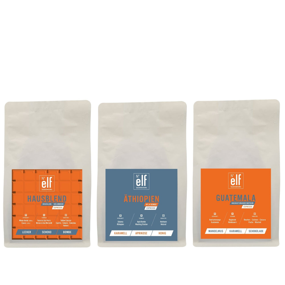 Kaffeebohnen ESPRESSO Probier-Trio - No. elf Spezialitätenkaffee