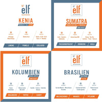 Kaffeebohnen FILTERKAFFEE Probier-Quartett - No. elf Spezialitätenkaffee