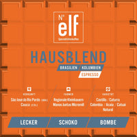 Kaffeebohnen HAUSBLEND Brasilien/Kolumbien - No. elf Spezialitätenkaffee