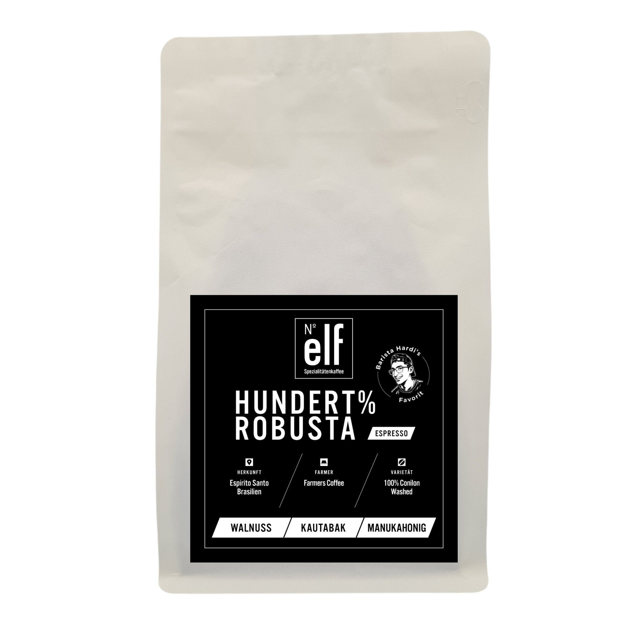 Kaffeebohnen HUNDERT% ROBUSTA Brasilien - No. elf Spezialitätenkaffee