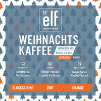 WEIHNACHTSKAFFEE INDONESIEN/BRASILIEN Blend - No. elf Spezialitätenkaffee